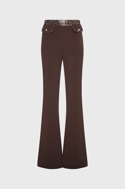 Pantalone bootcut con dettagli animalier