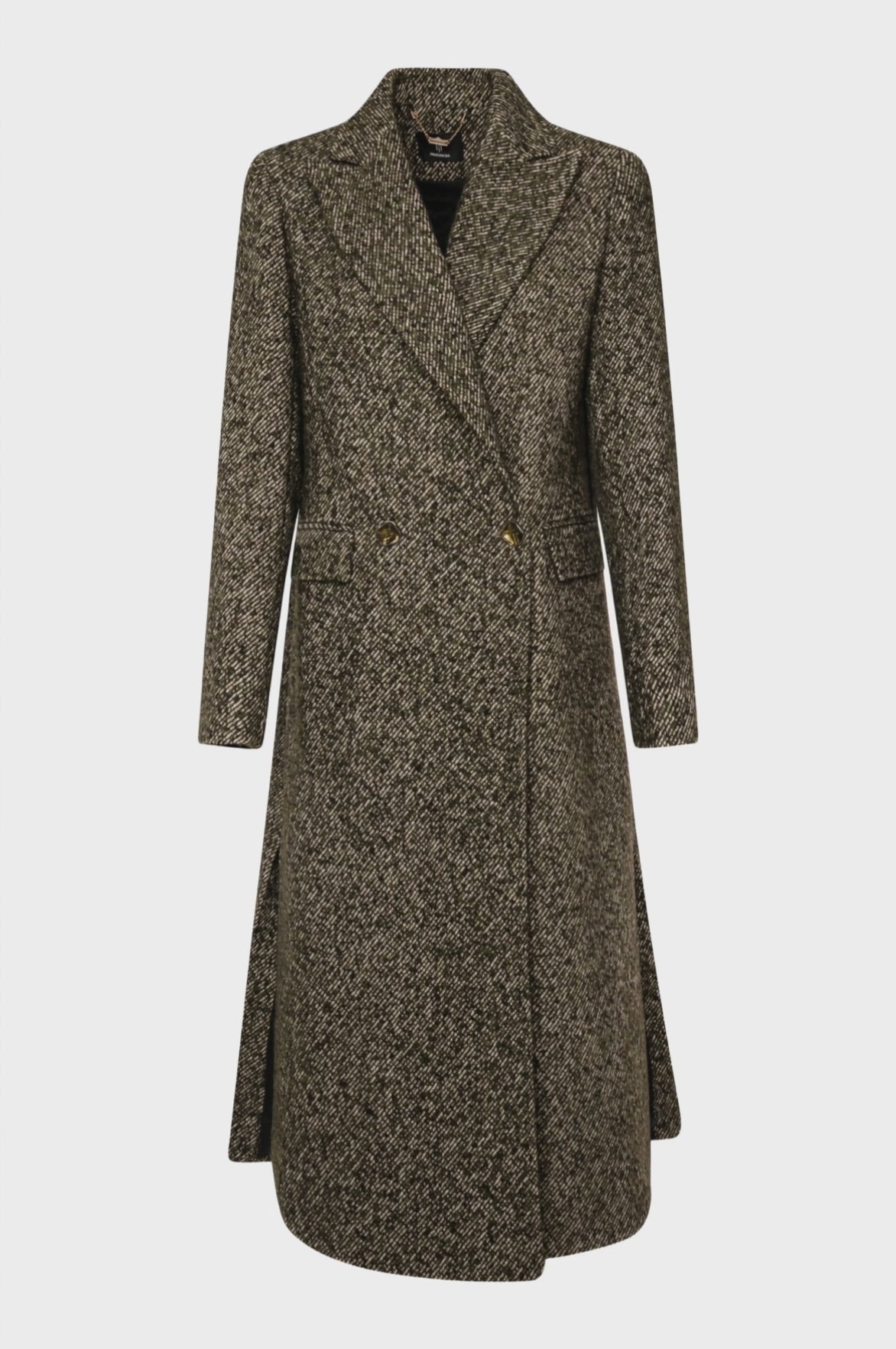 Cappotto regular lungo doppiopetto in tweed