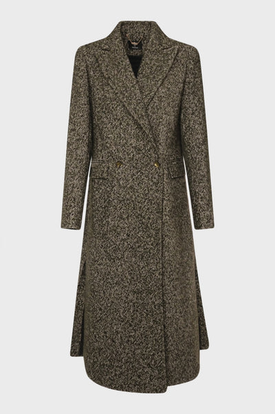 Cappotto regular lungo doppiopetto in tweed