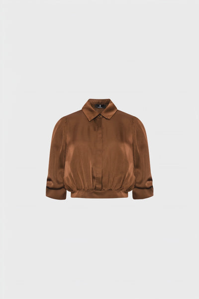 Camicia cropped in viscosa