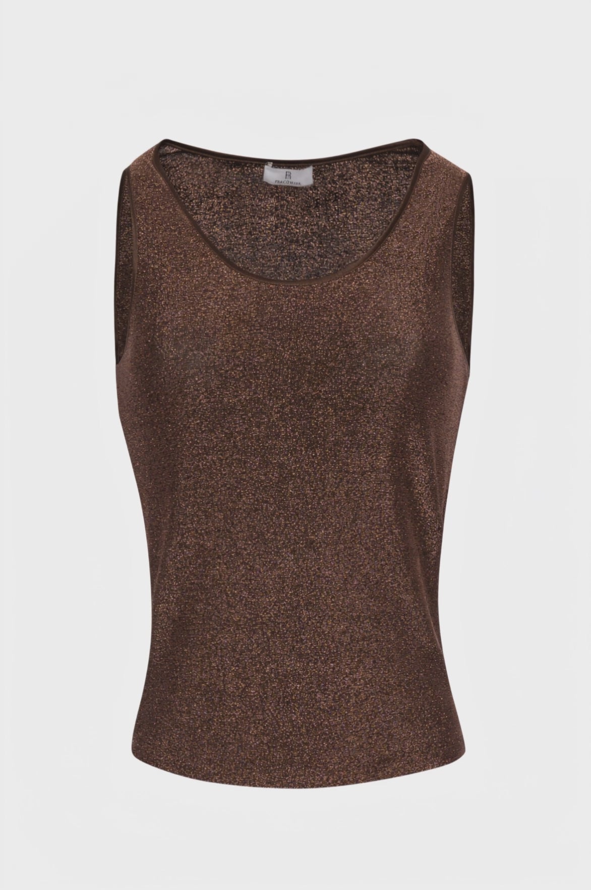 Top slim senza maniche con lurex