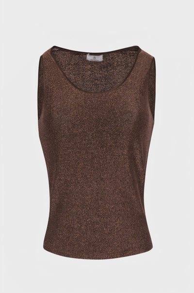 Top slim senza maniche con lurex