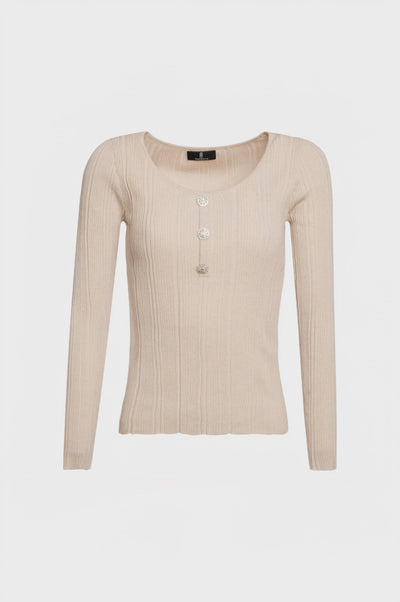 Maglia slim a costine