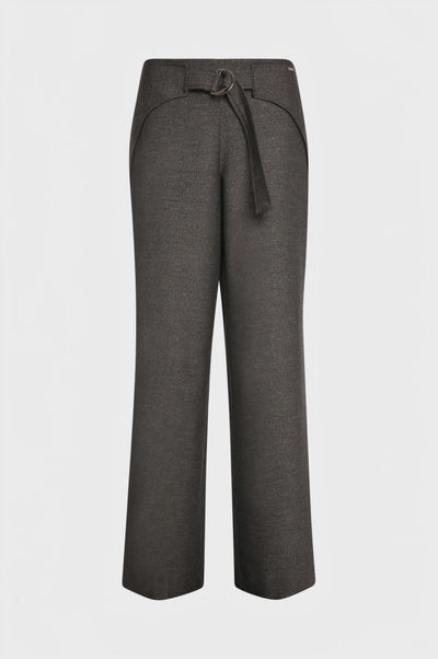 Pantalone wide a palazzo con cintura sul davanti
