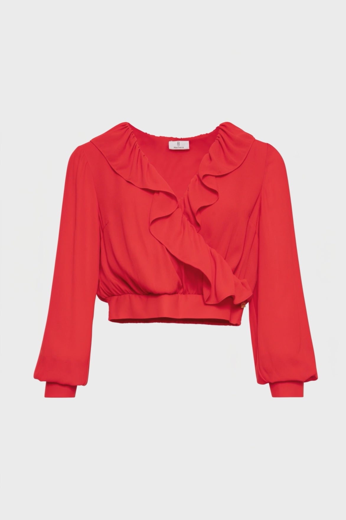 Blusa cropped in georgette