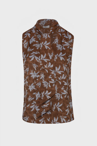 Top regular senza maniche in fantasia floreale