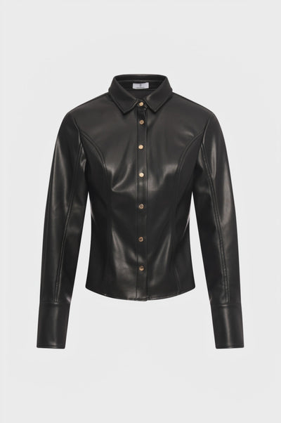 Camicia slim in finta pelle
