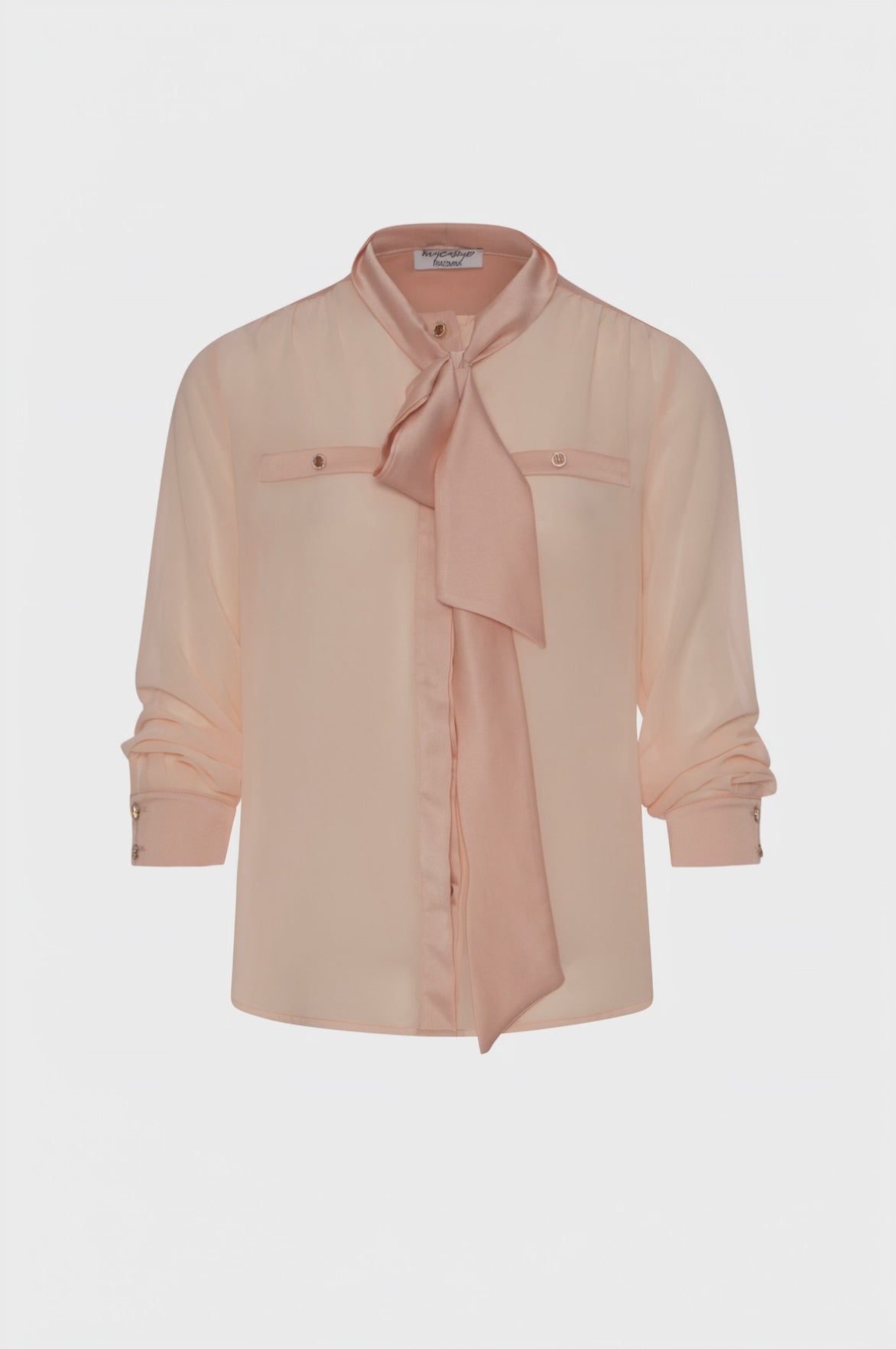Camicia regular con fiocco sul collo