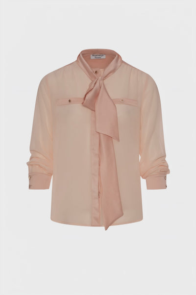 Camicia regular con fiocco sul collo