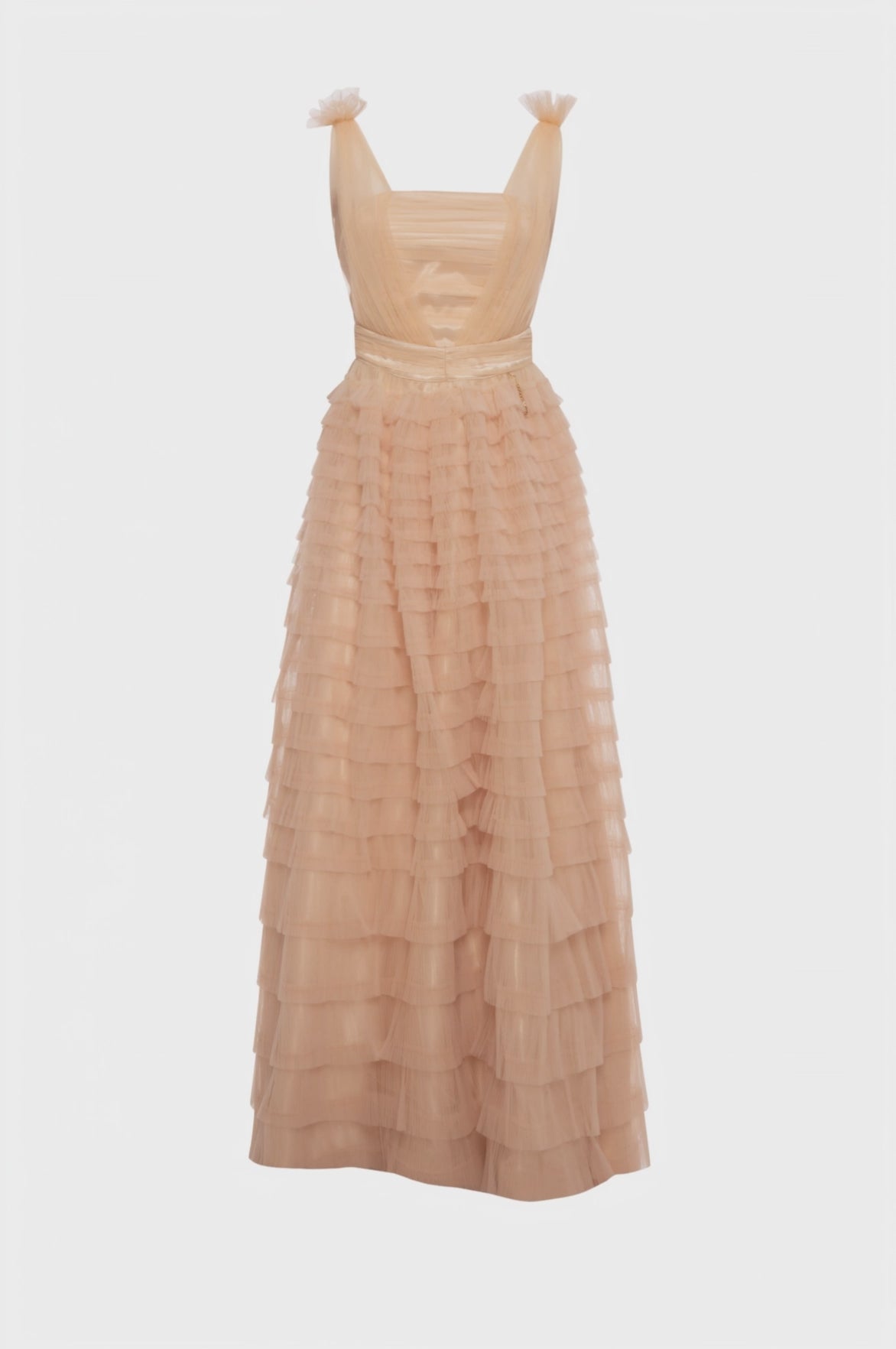 Abito senza maniche lungo in tulle