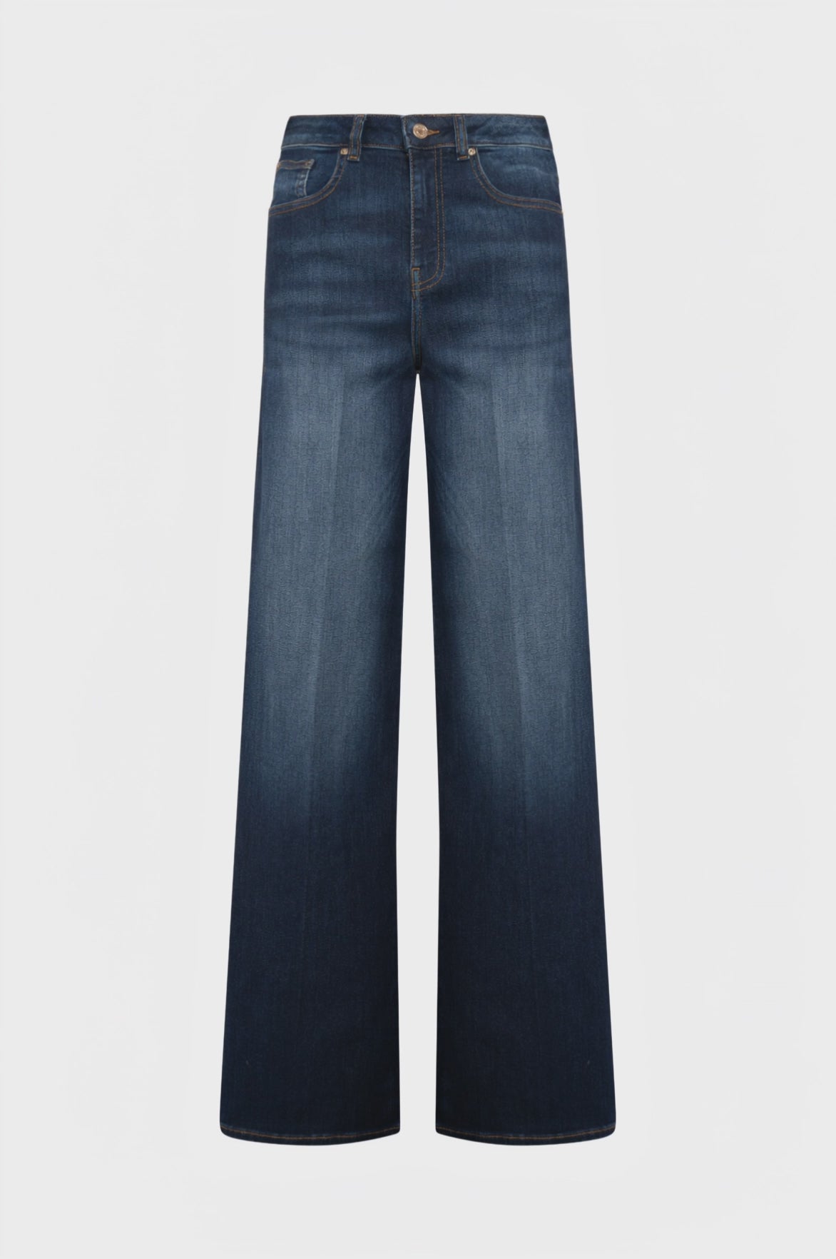 Jeans flare in denim con lavaggio medio scuro