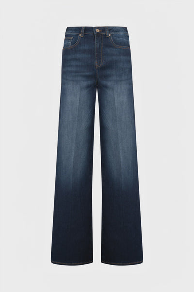 Jeans flare in denim con lavaggio medio scuro