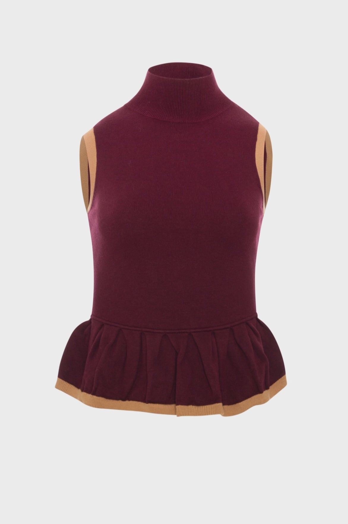 Top senza maniche in maglia bicolore