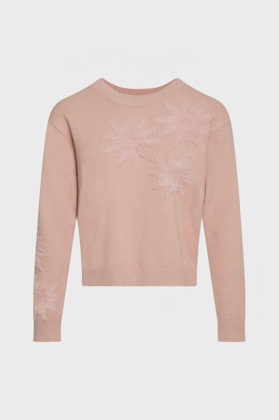 Maglia regular con applicazioni fiori