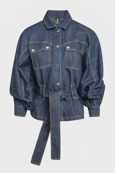 Giacca over in denim con lavaggio medio