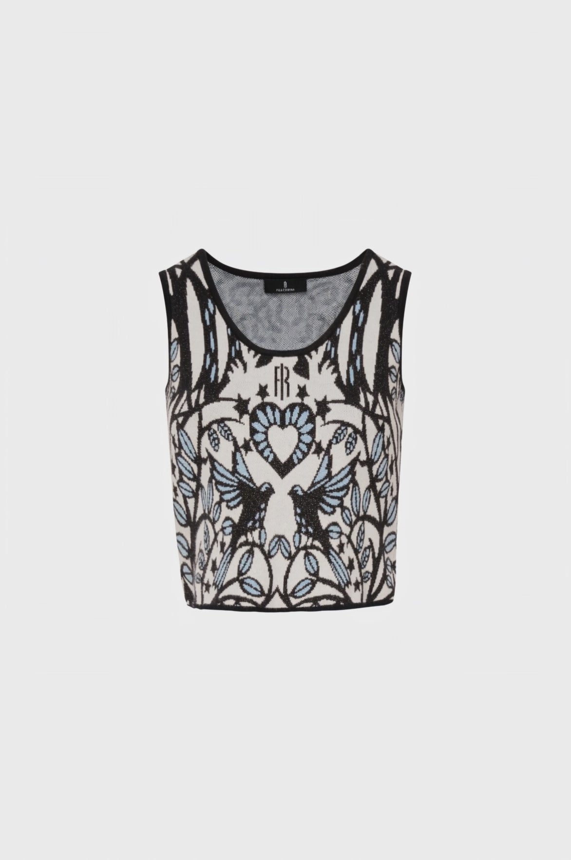 Top senza maniche in jacquard