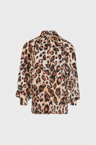 Camicia regular in fantasia animalier