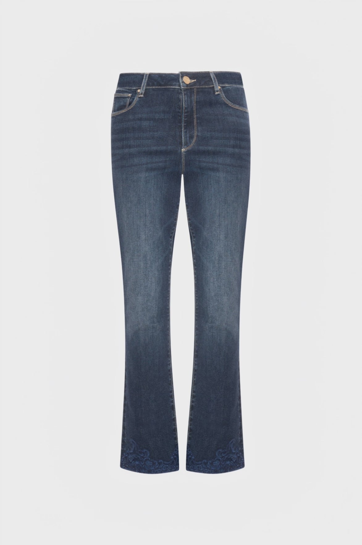 Jeans cropped effetto push-up in denim con lavaggio medio
