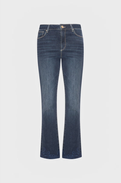 Jeans cropped effetto push-up in denim con lavaggio medio