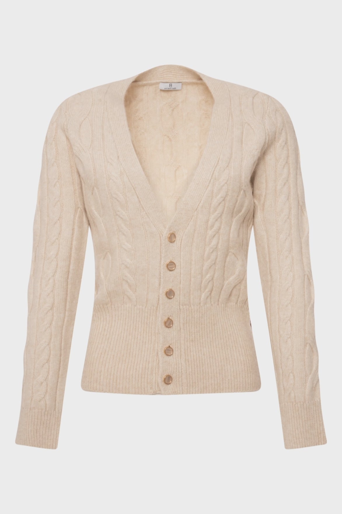 Cardigan regular con punto treccia