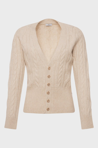 Cardigan regular con punto treccia