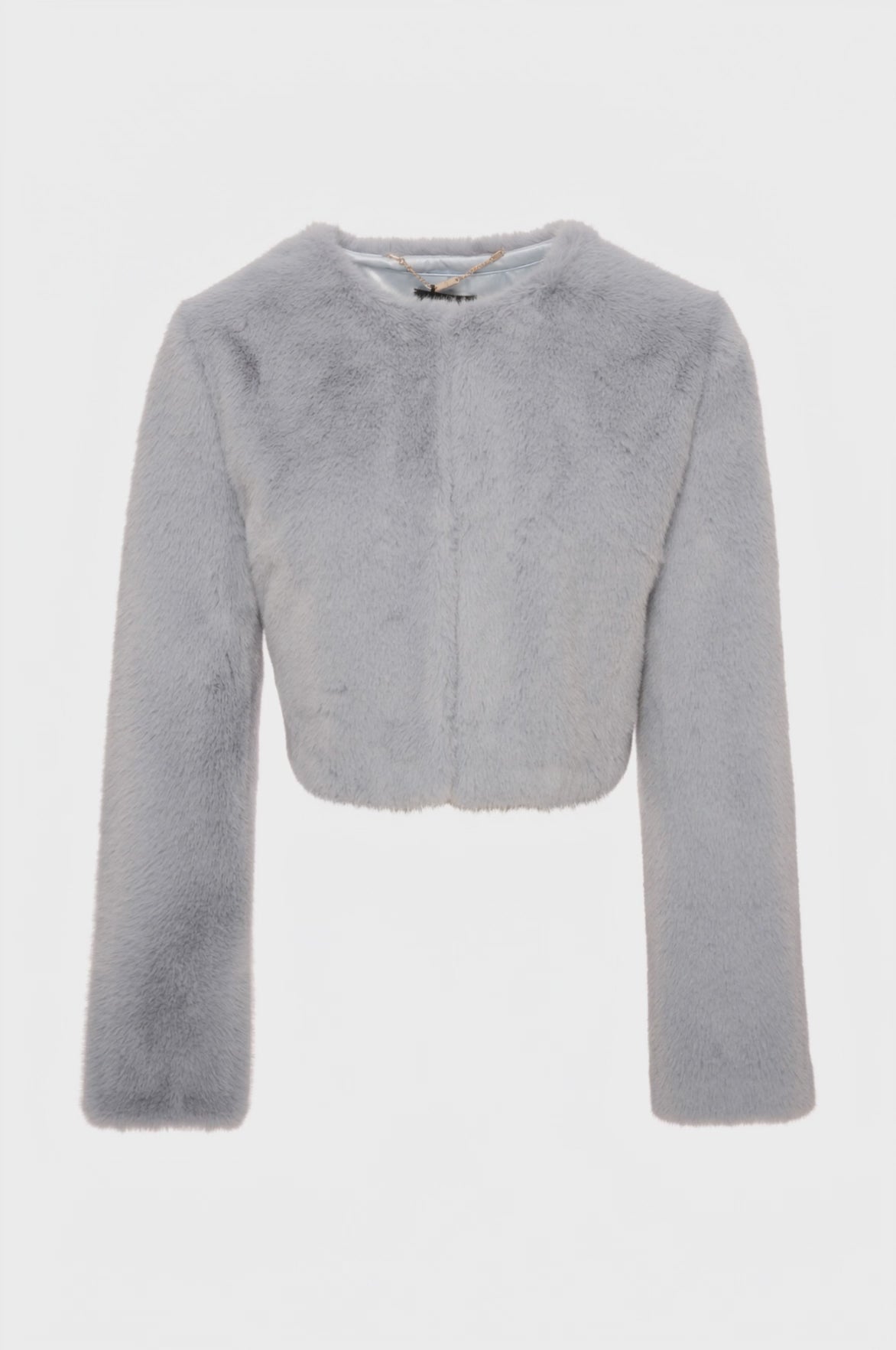 Giacca cropped in finta pelliccia