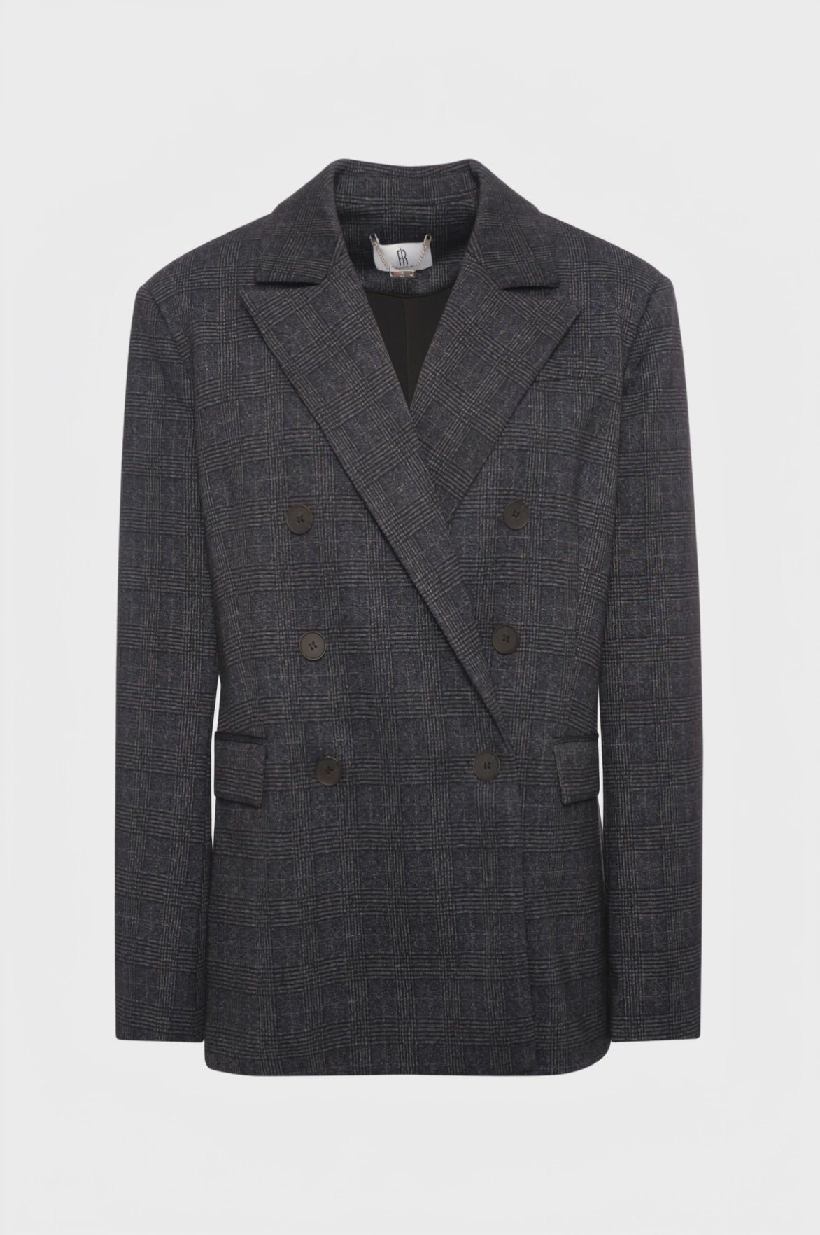 Blazer regular doppiopetto in tessuto Principe di Galles