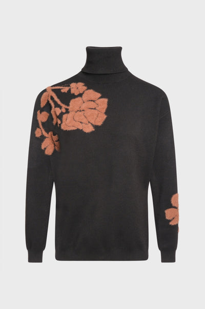 Maglia regular con jacquard a fiori