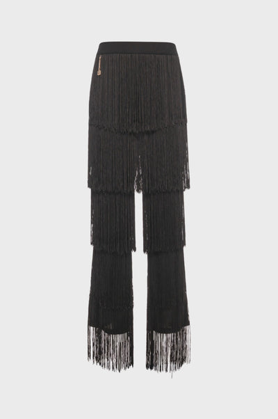 Pantalone wide a palazzo con frange