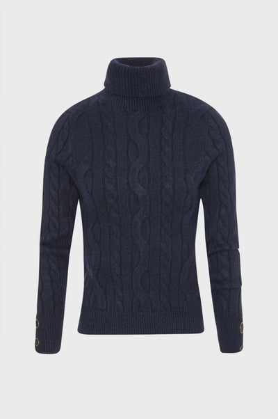 Maglia slim con punto treccia