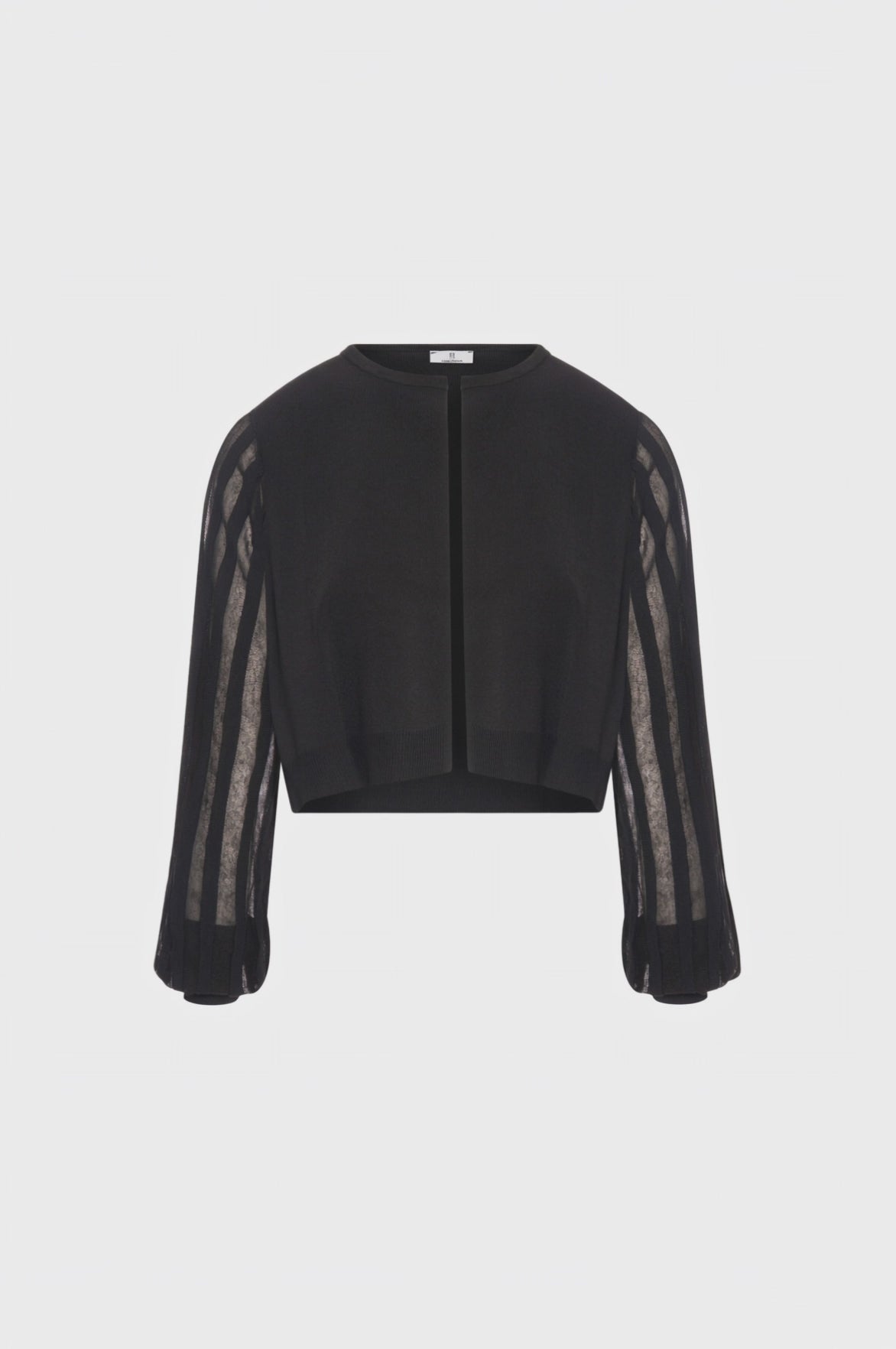 Cardigan regular con maniche lunghe in tessuto plissettato