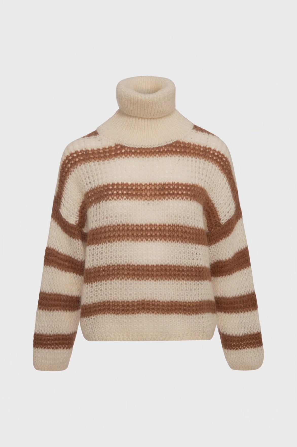 Maglia regular a righe con lana e mohair
