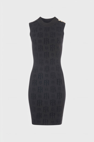Abito slim mini con monogram