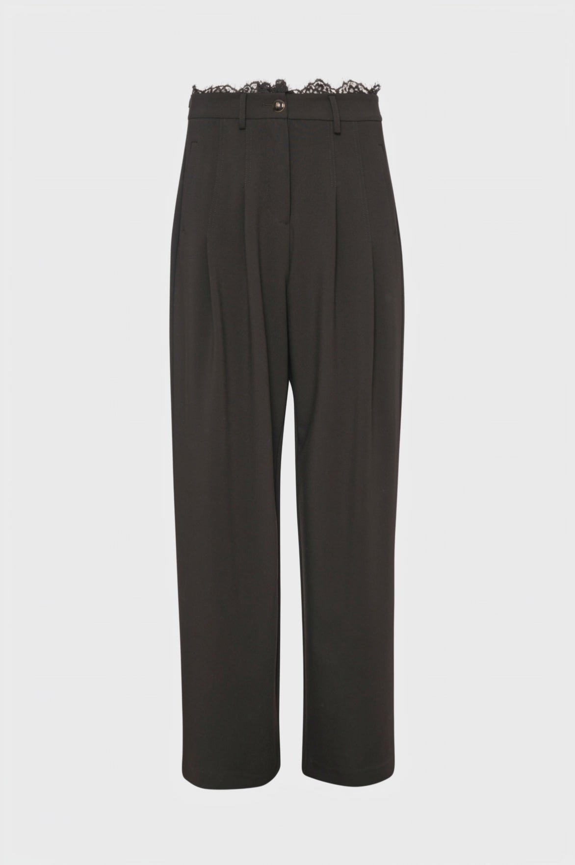 Pantalone carrot con inserto in pizzo