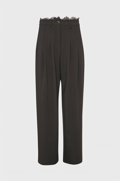 Pantalone carrot con inserto in pizzo