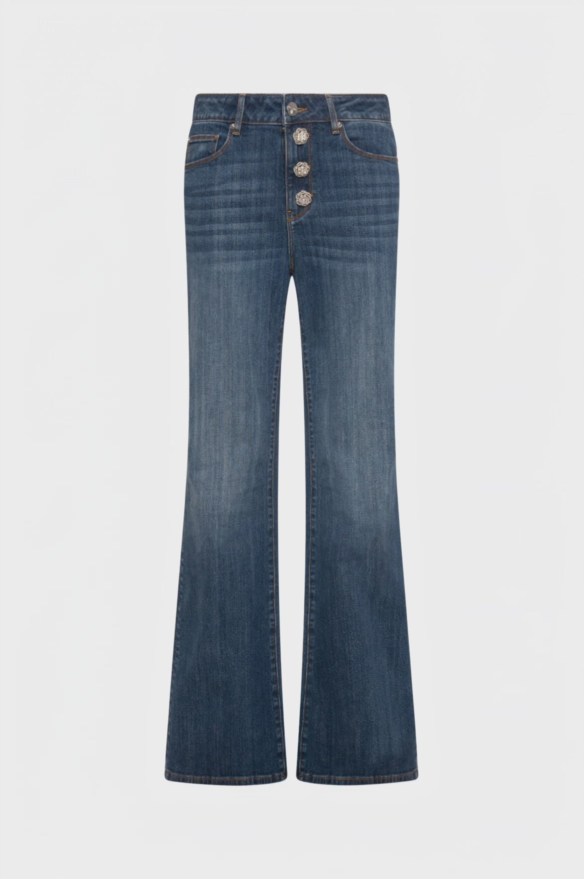 Jeans bootcut in denim con lavaggio medio