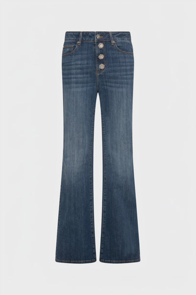 Jeans bootcut in denim con lavaggio medio