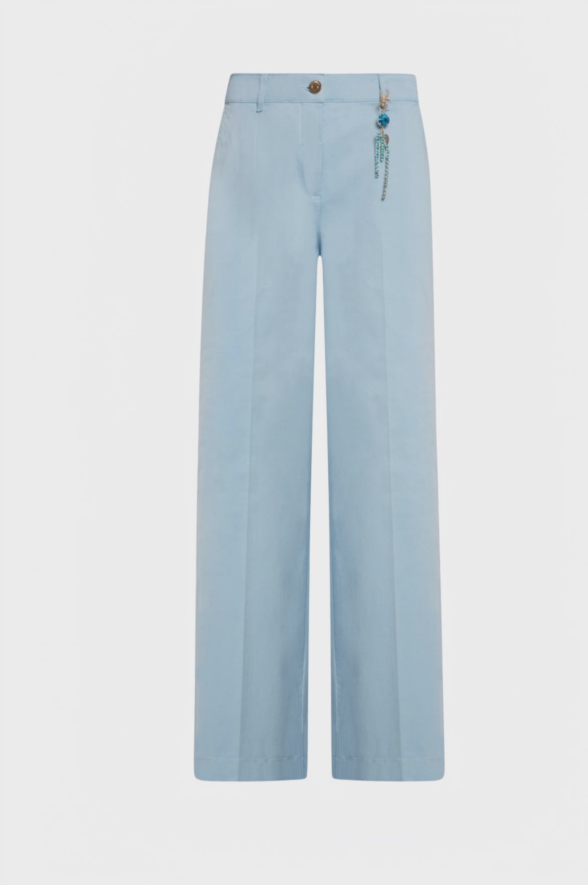 Pantalone wide a palazzo in cotone stretch