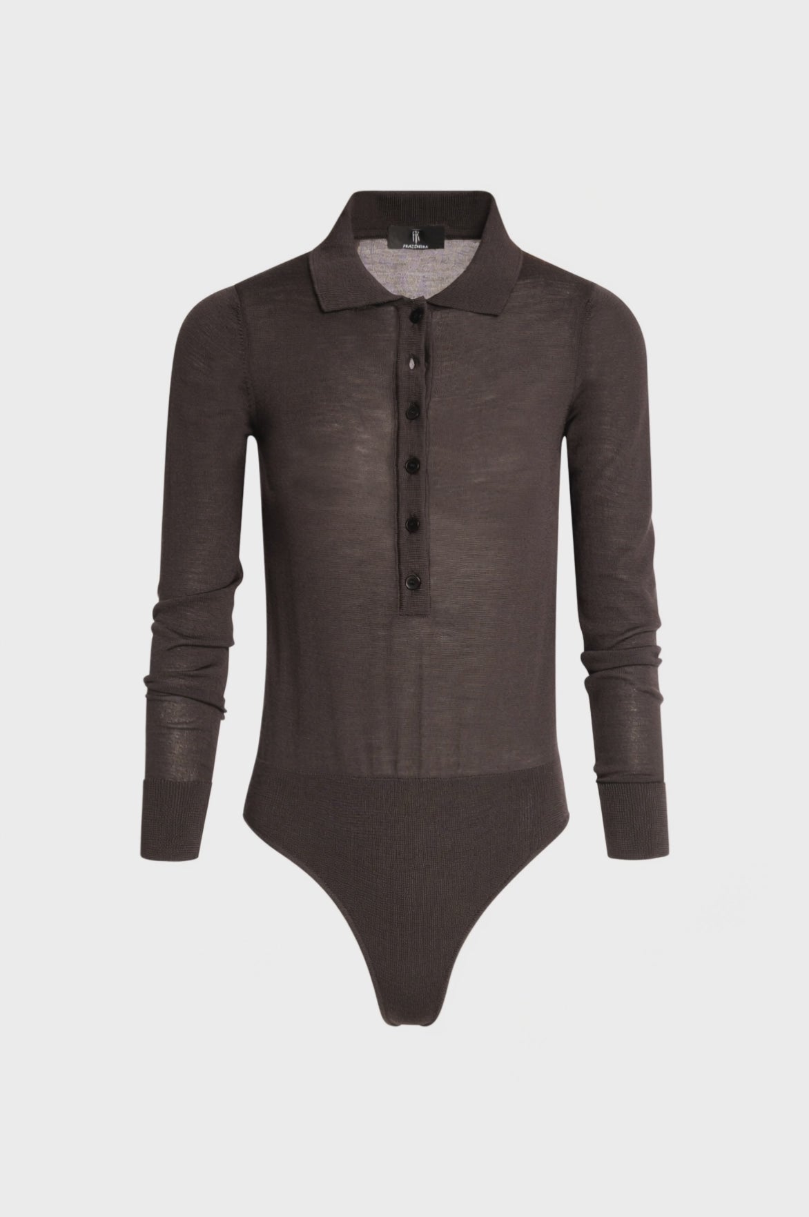 Body slim in maglia in lana merinos