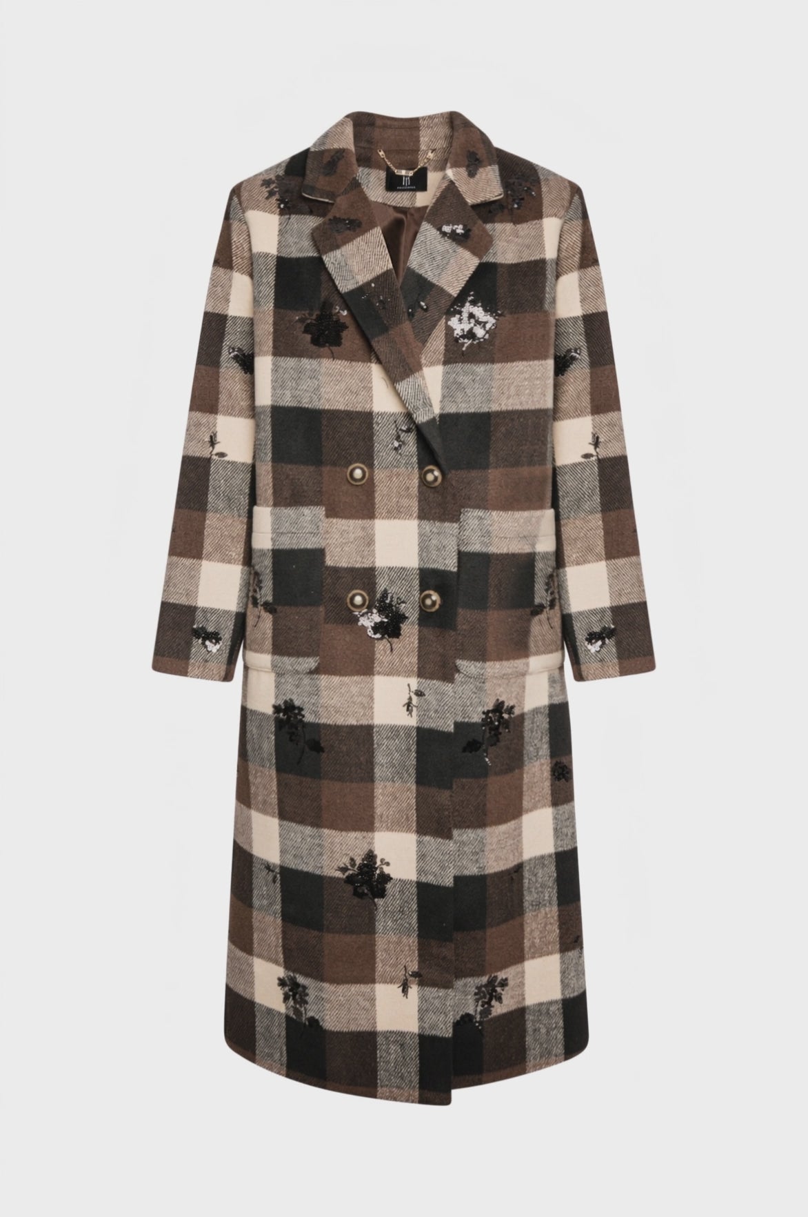 Cappotto regular lungo a quadri
