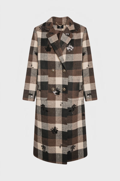 Cappotto regular lungo a quadri