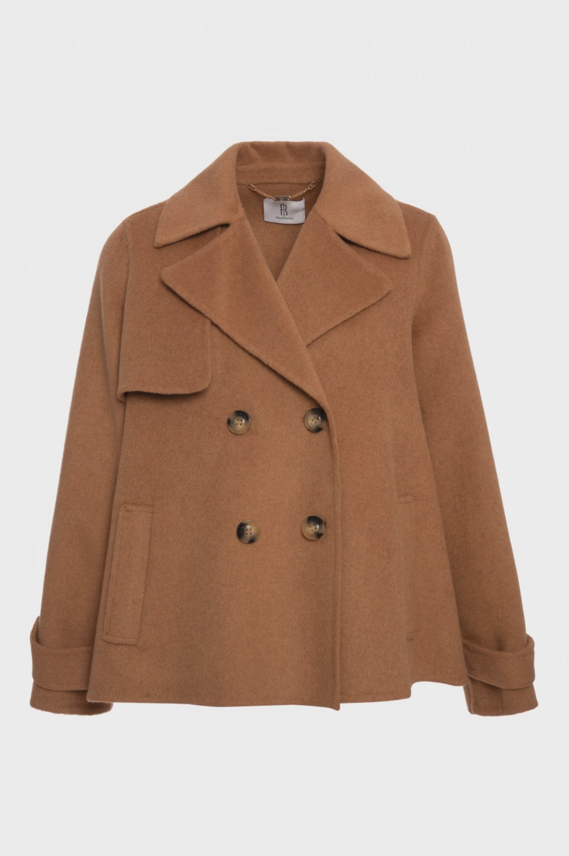 Cappotto linea ad A in panno con lana