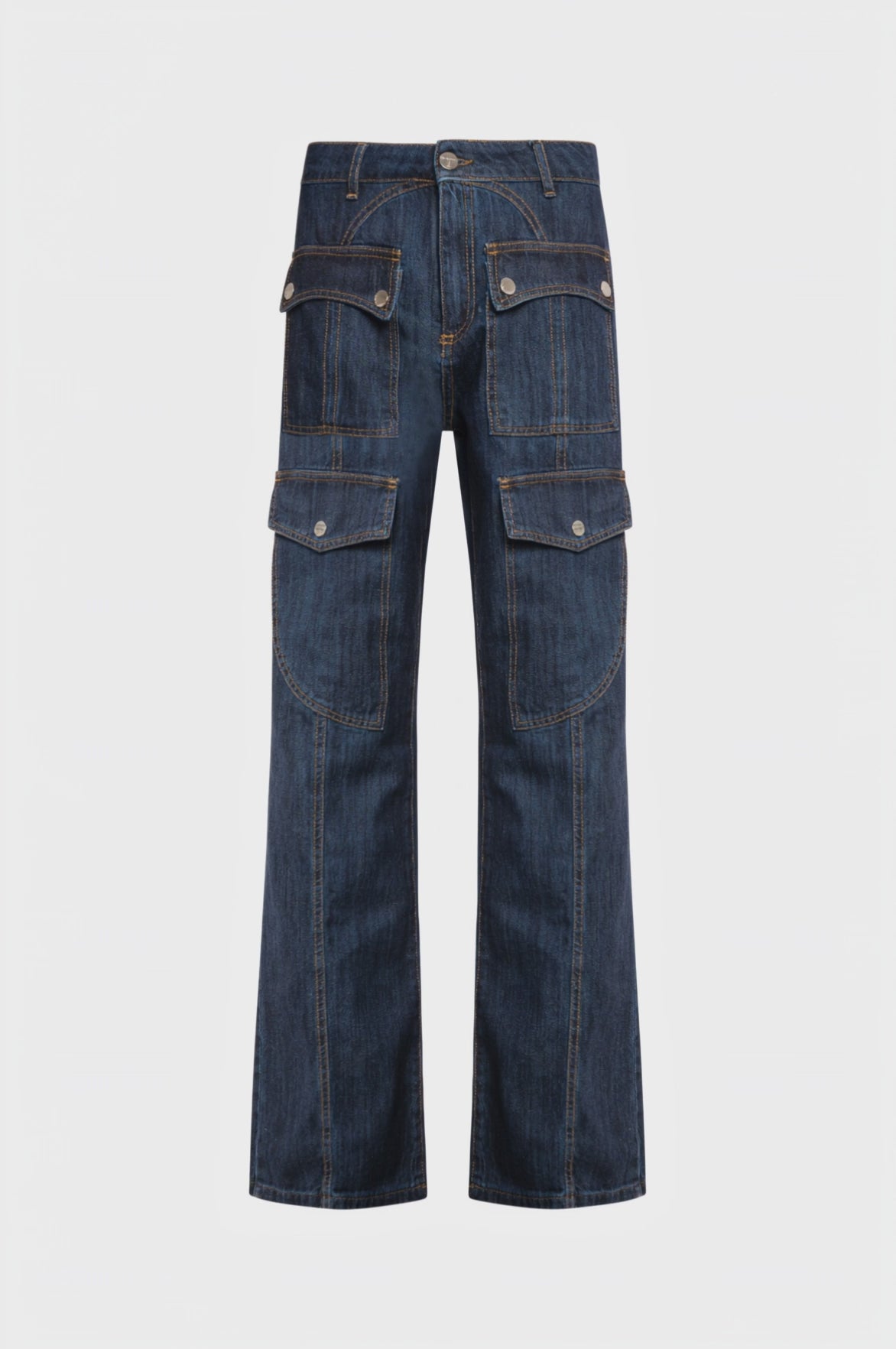 Jeans bootcut in denim con lavaggio scuro