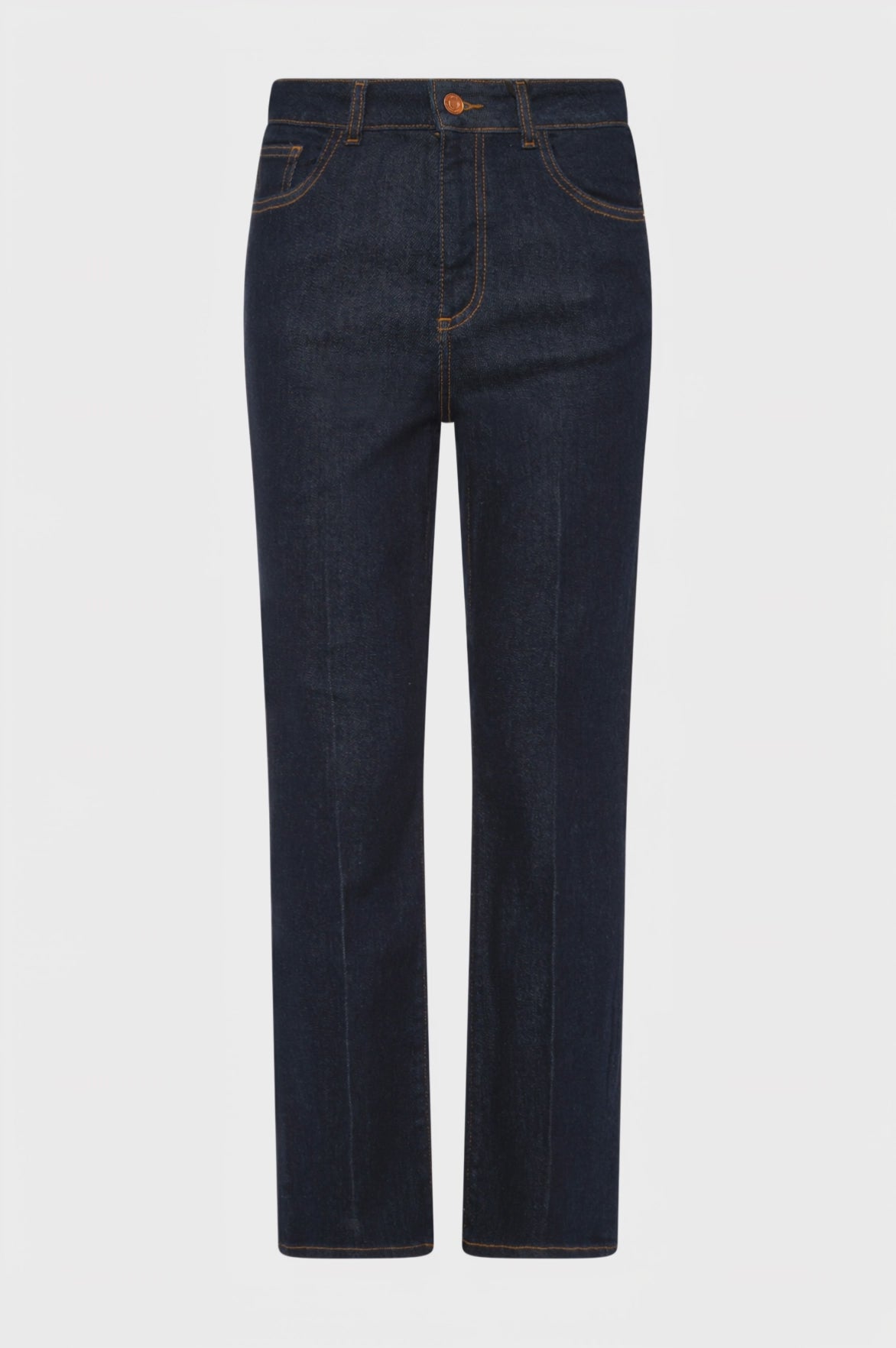 Jeans cropped in denim con lavaggio raw