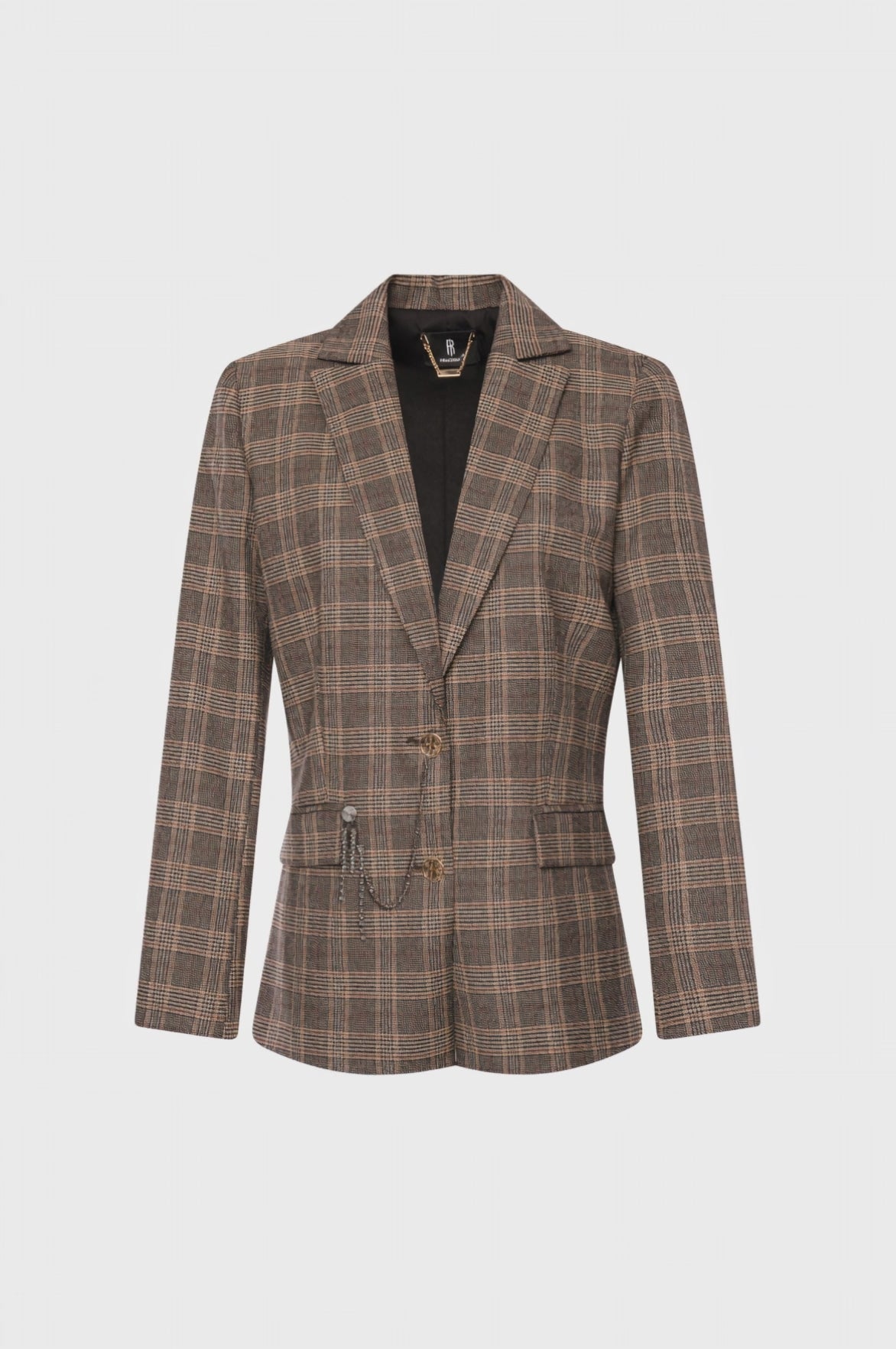 Blazer regular in tessuto Principe di Galles