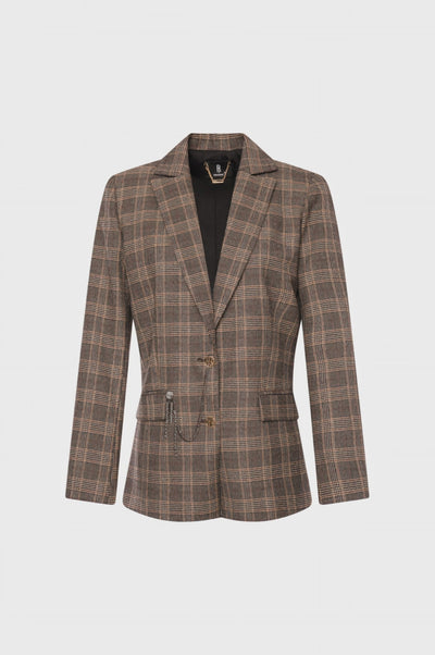 Blazer regular in tessuto Principe di Galles