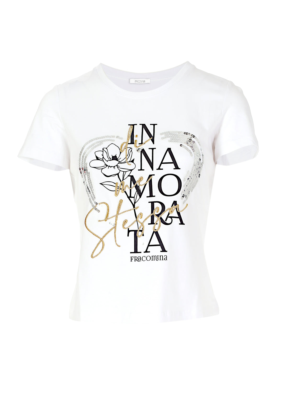 T-Shirt mezza manica con stampa "Innamorata" FI23ST3002J40105 FRACOMINA