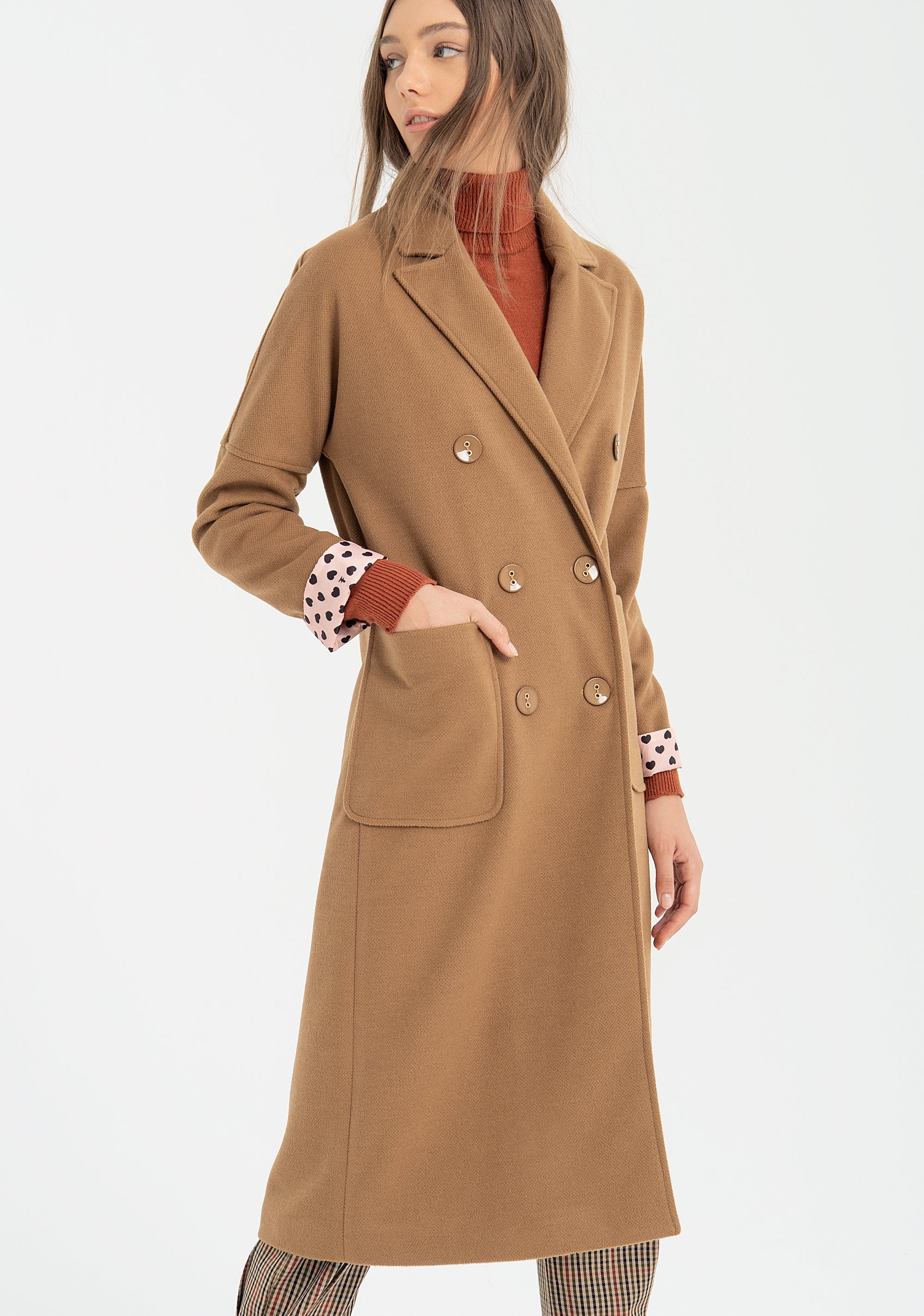 Cappotto regular lungo con maniche lunghe