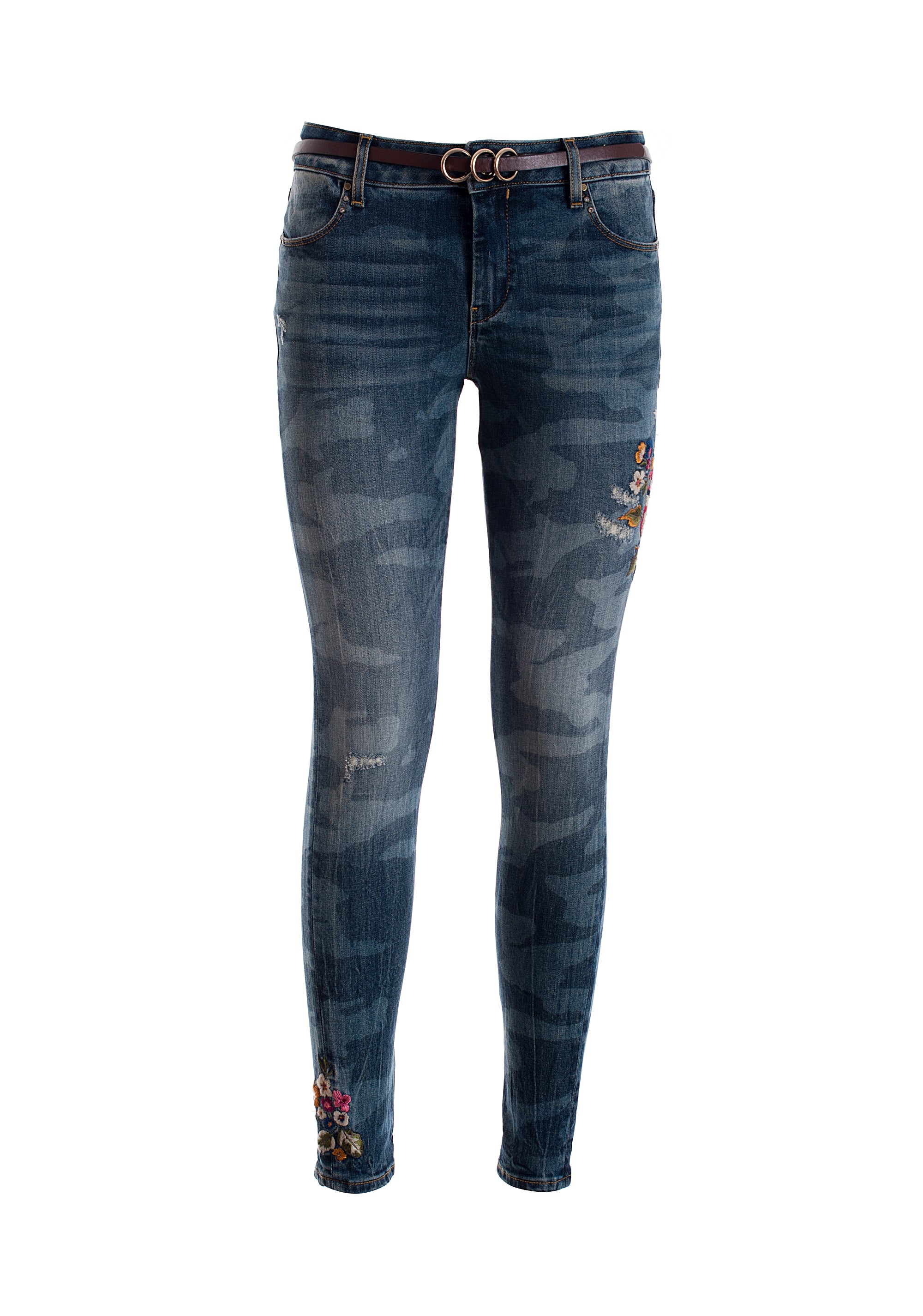 Jeans skinny in denim con lavaggio medio