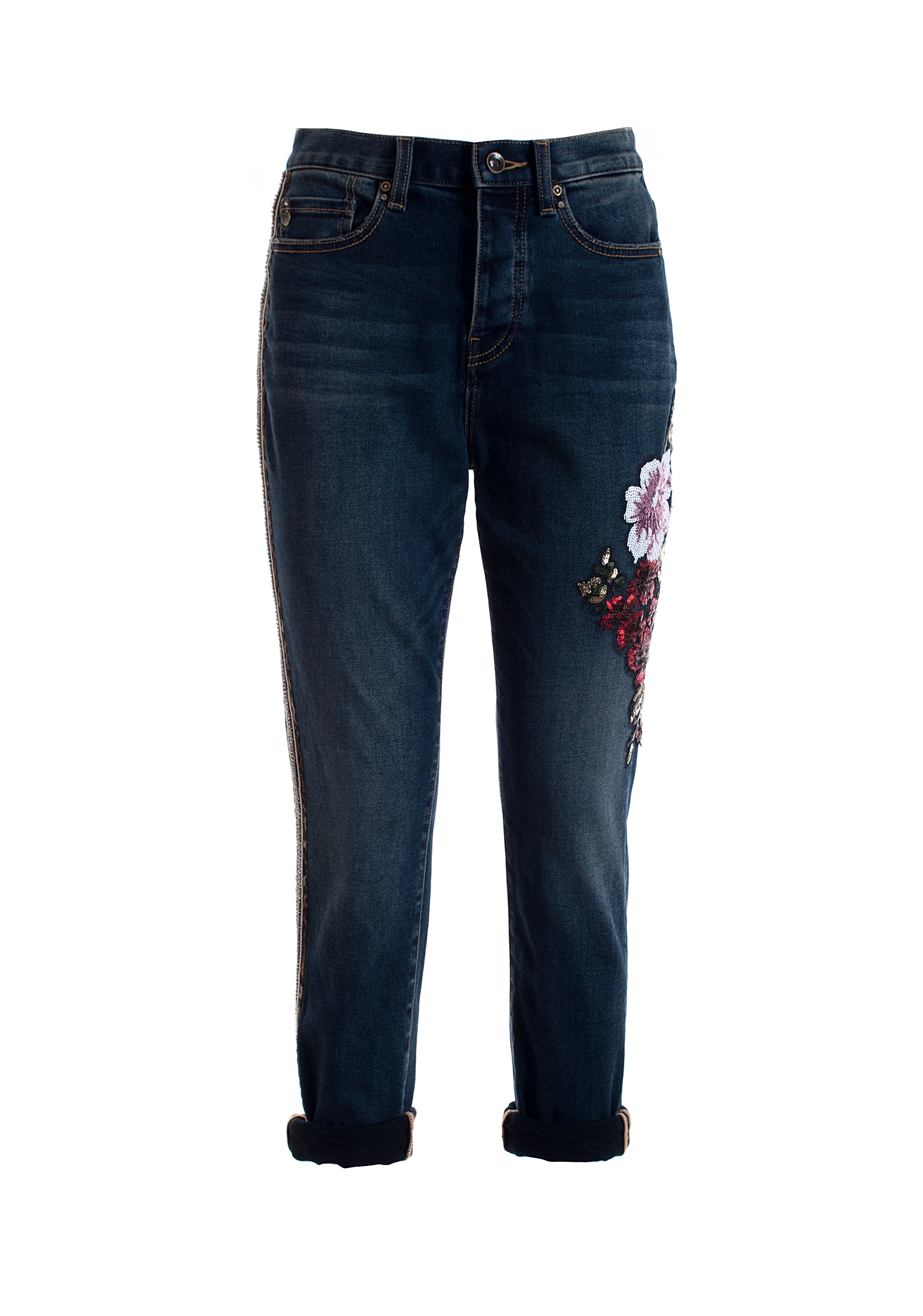 Jeans regular in denim con lavaggio scuro